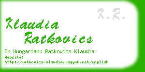 klaudia ratkovics business card